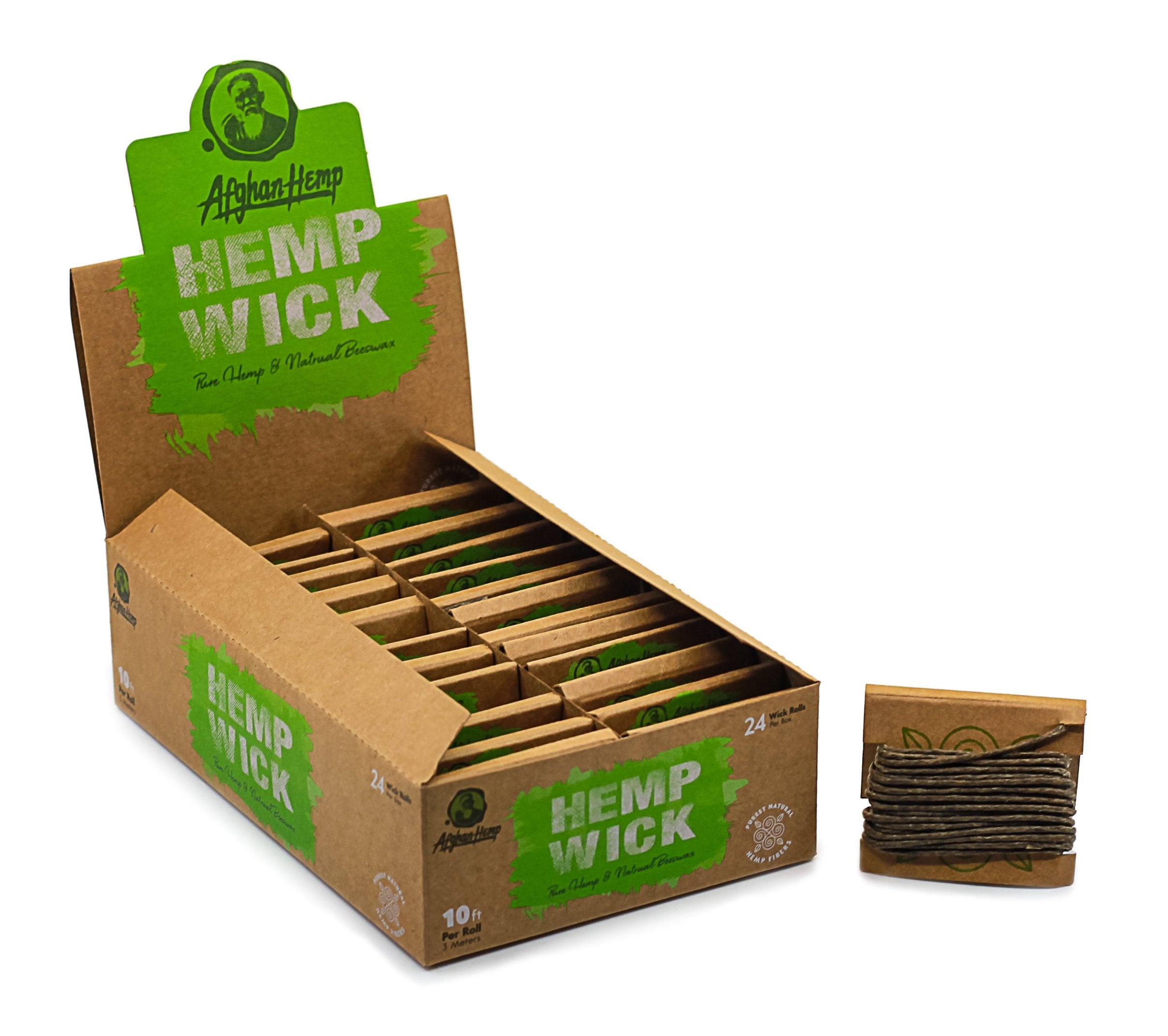 Full Box 40 Rolls(10 ft / 3 meter In Each Roll) Of Raw Hemp Wick –
