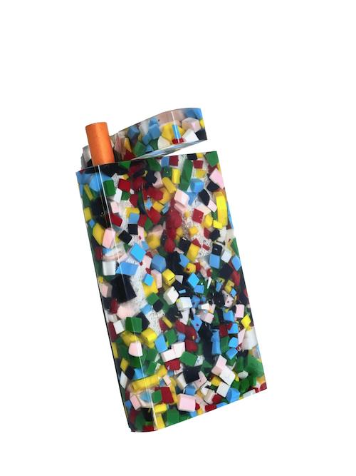 Handmade Acrylic Dugout w/ One Hitter - Confetti Marble Dugout India Art Collection 