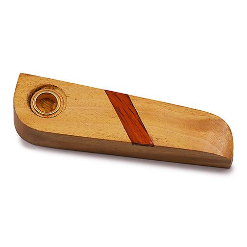 Mini Wooden Pipe - Brown Strip (4") Pipe BDD Wholesale