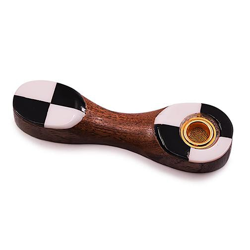 Mini Wooden Pipe - Checkers (3.5") Pipe BDD Wholesale