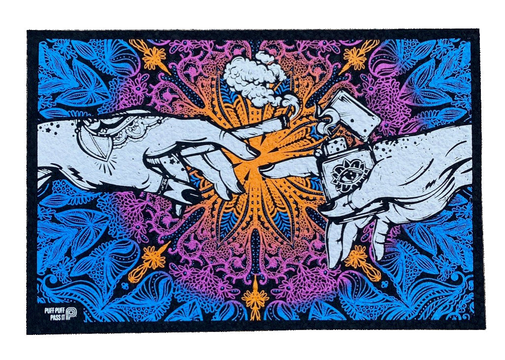 Puff Puff Pass It UV Moodmat - Blue Dab Mat Moodmats