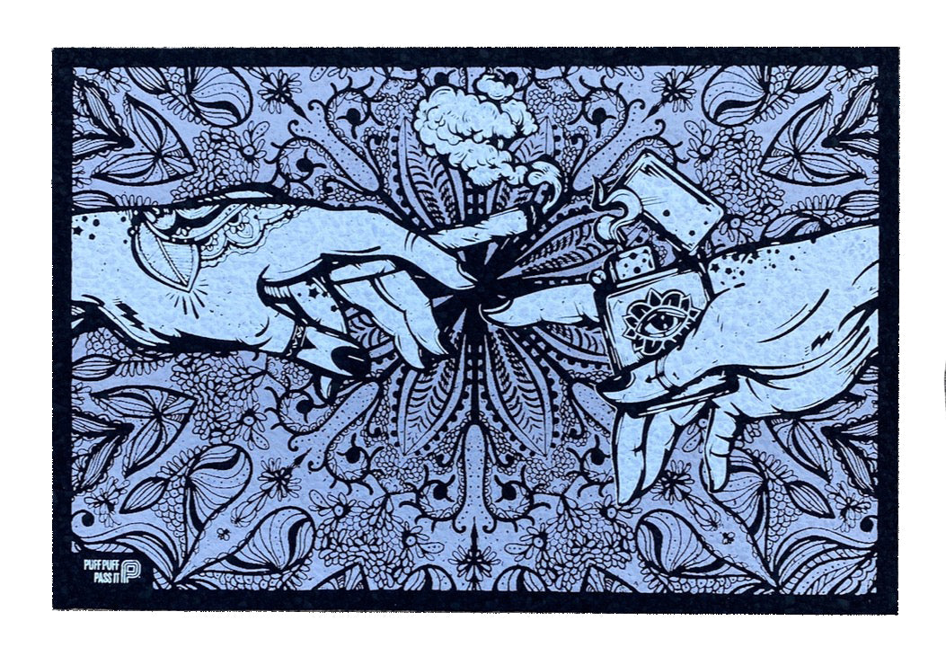 Puff Puff Pass It UV Moodmat - Gray Dab Mat Moodmats