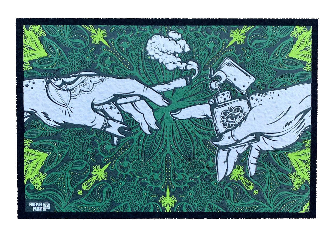 Puff Puff Pass It UV Moodmat - Green Dab Mat Moodmats