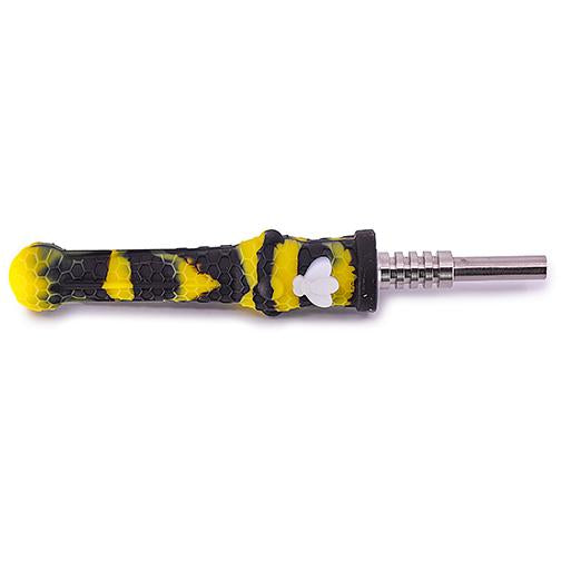 S002 – 3″ Mix Bee Design Silicone Nectar Collector With Cap (Assorted)