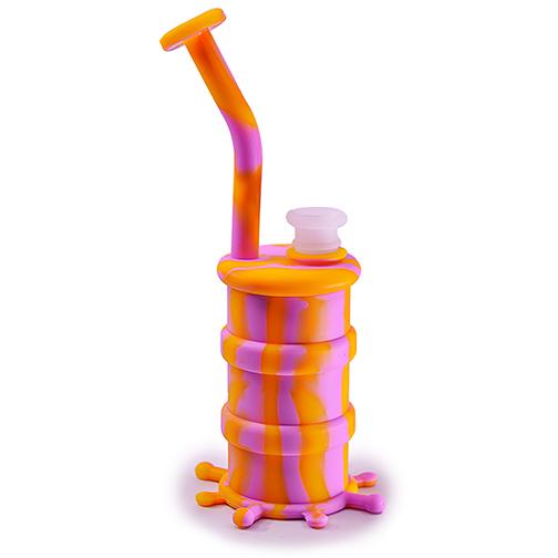 Silicone Water Pipe - Splattered Barrel Silicone BDD Wholesale 