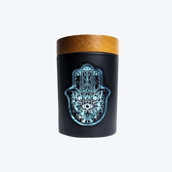 SmartStash Glass Jar - 3 Sizes Jars V-Syndicate Medium HAMSA (Torquoise) 