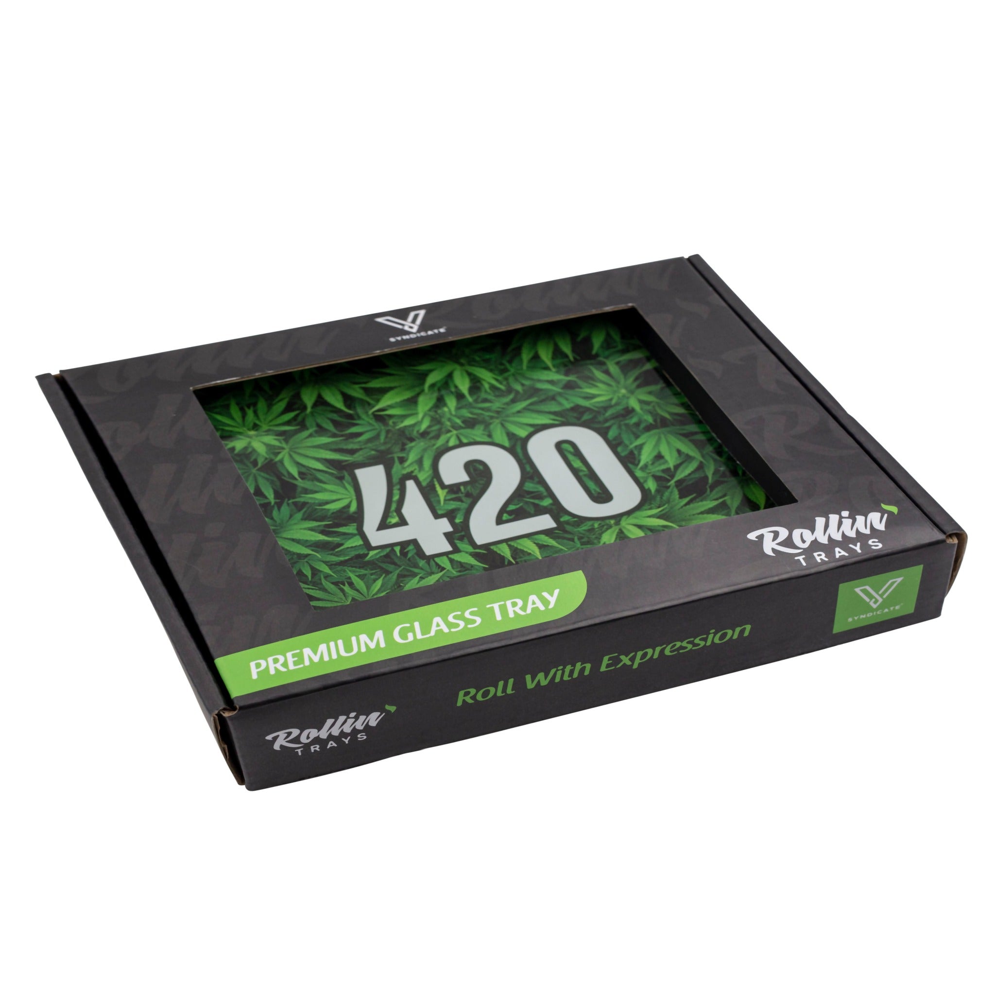 V Syndicate 420 Green Glass Rolling Tray Rolling Tray VS 