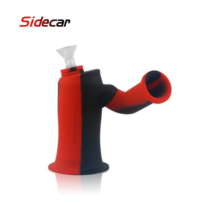 Waxmaid Silicone Water Pipe - Side Car (5.5") Silicone Waxmaid Red and Black 