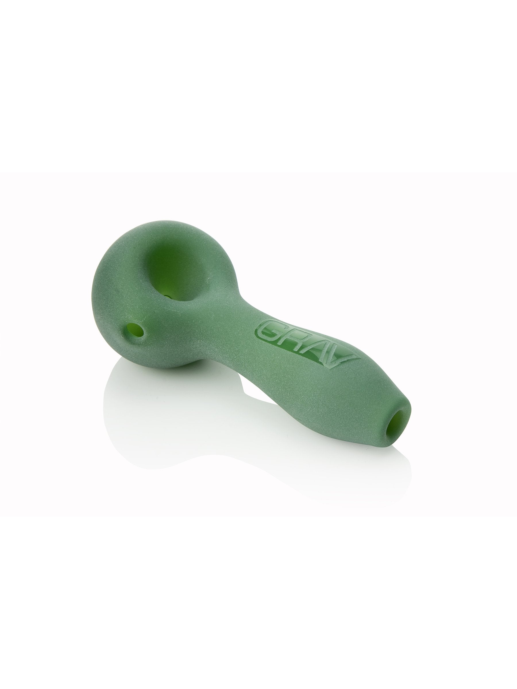 4" GRAV® Sandblasted Spoon Glass Pipe GRAV Green 