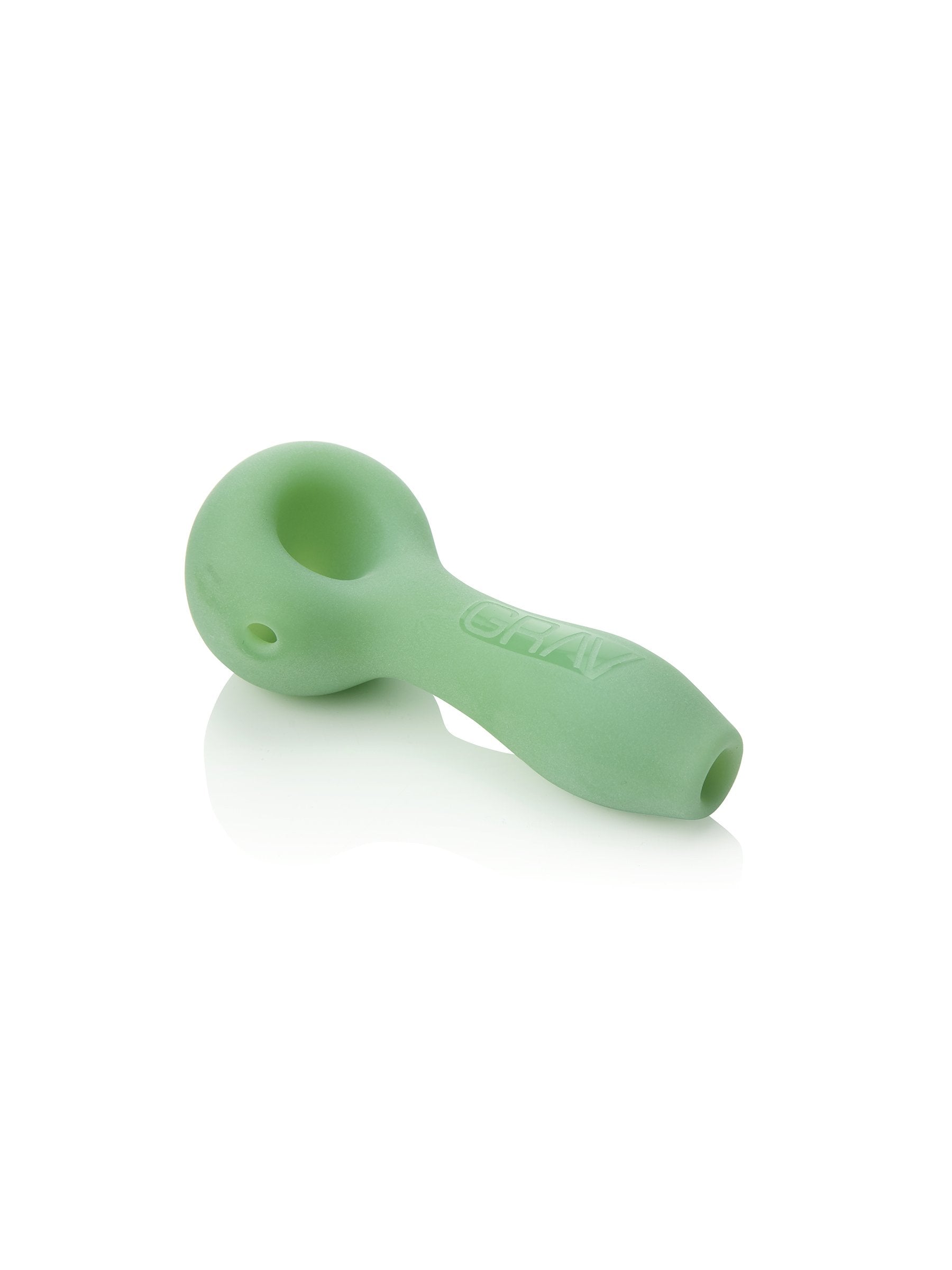 4" GRAV® Sandblasted Spoon Glass Pipe GRAV Mint Green 