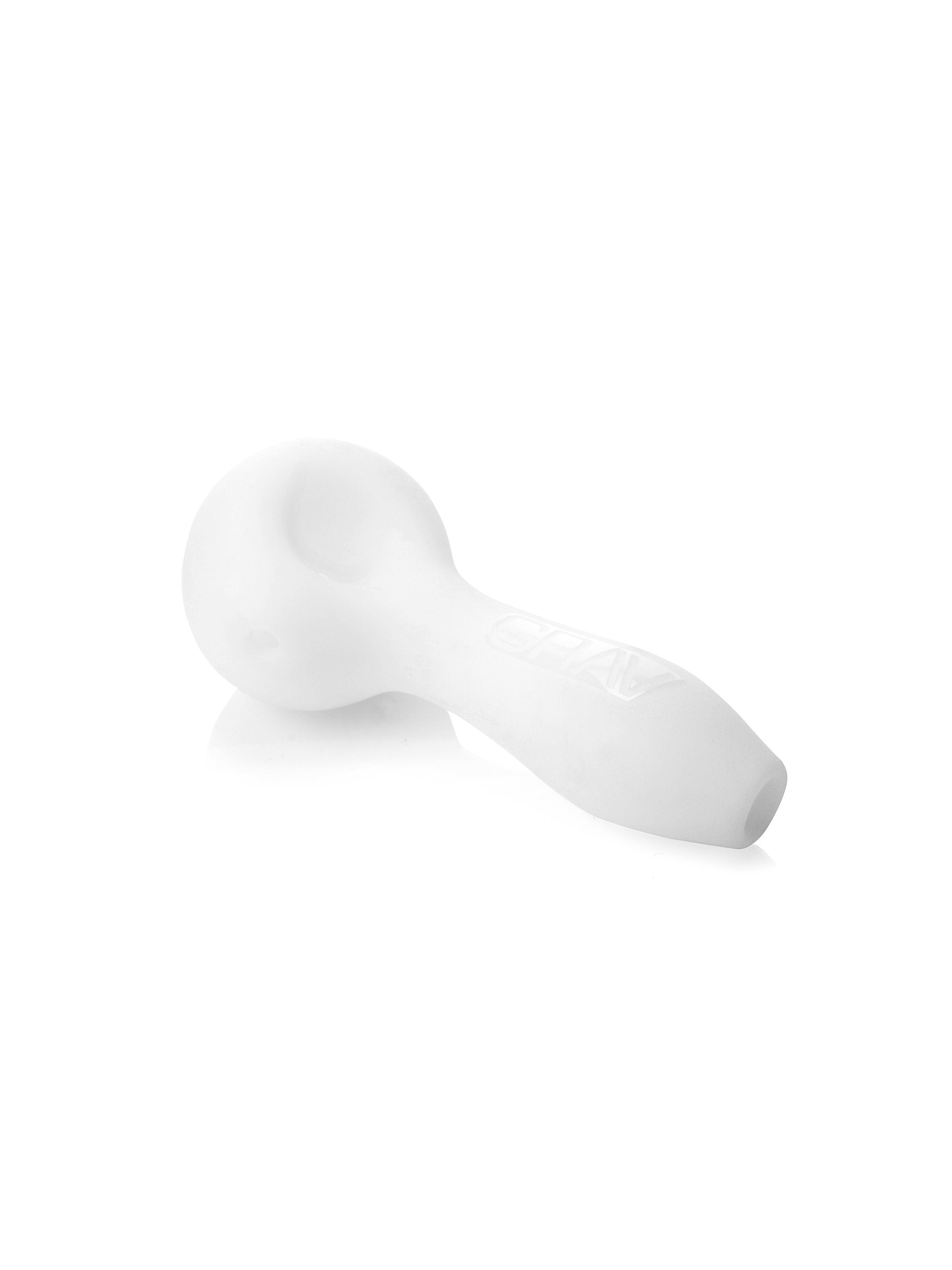 4" GRAV® Sandblasted Spoon Glass Pipe GRAV White 