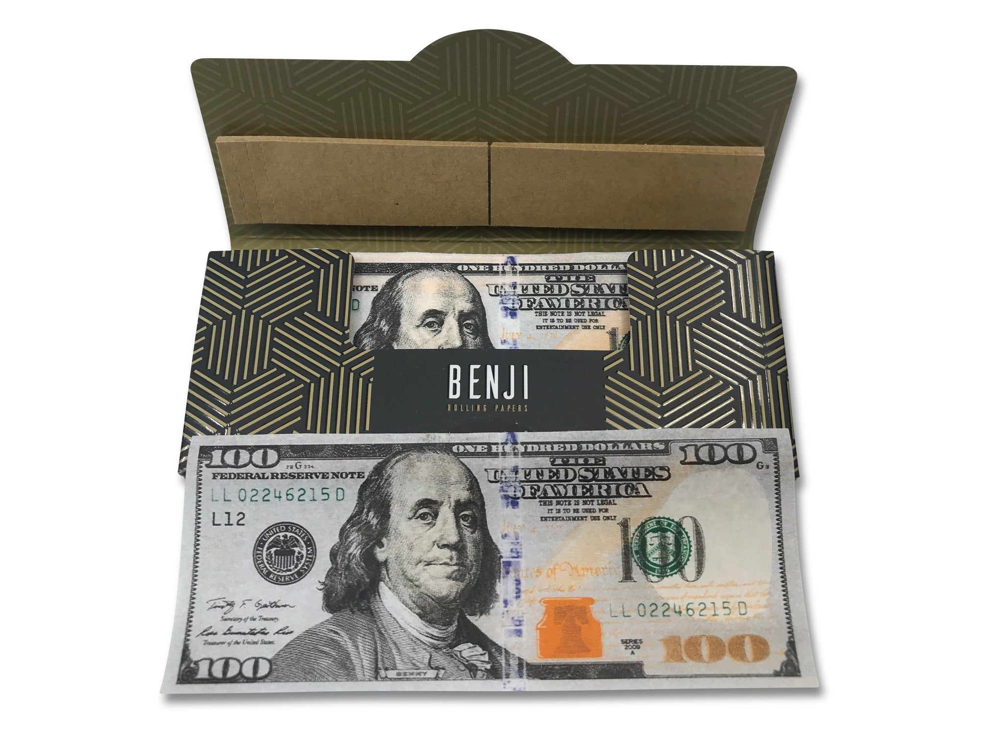 Benji Premium Glass Rolling Tray Kit - $100 Bills