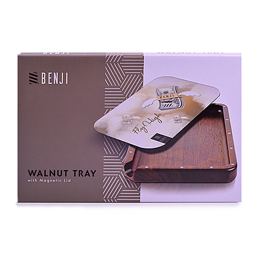 Benji Walnut Tray w/ Magnetic Lid Kit Rolling Tray Benji 