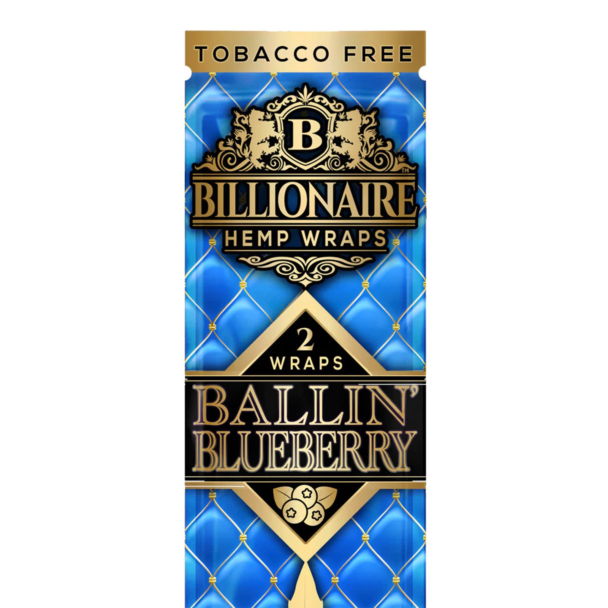 Billionaire Hemp Wraps - Two Packs Rolling Papers Ultimate Brands Ballin' Blueberry 
