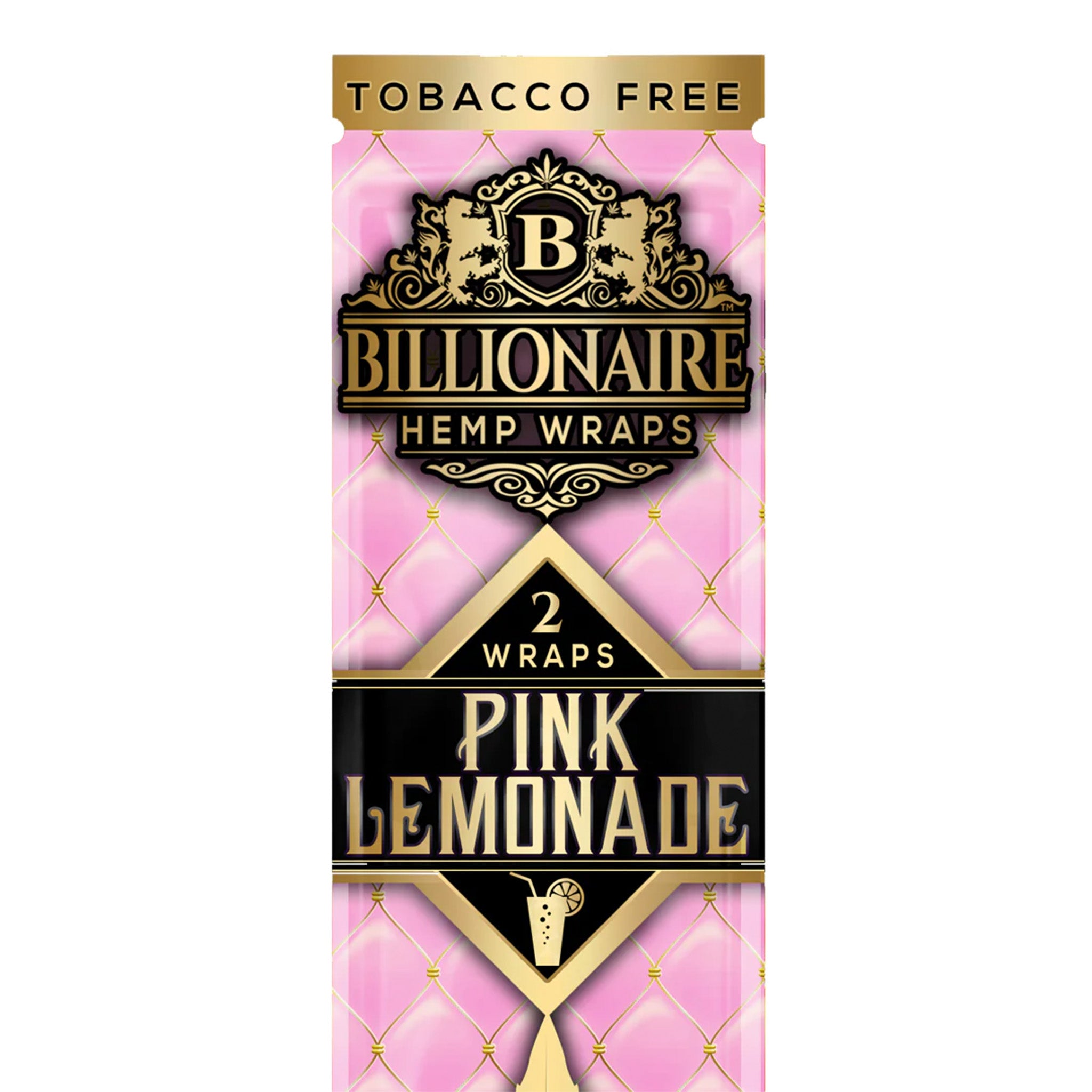 Billionaire Hemp Wraps - Two Packs Rolling Papers Ultimate Brands Pink Lemonade 