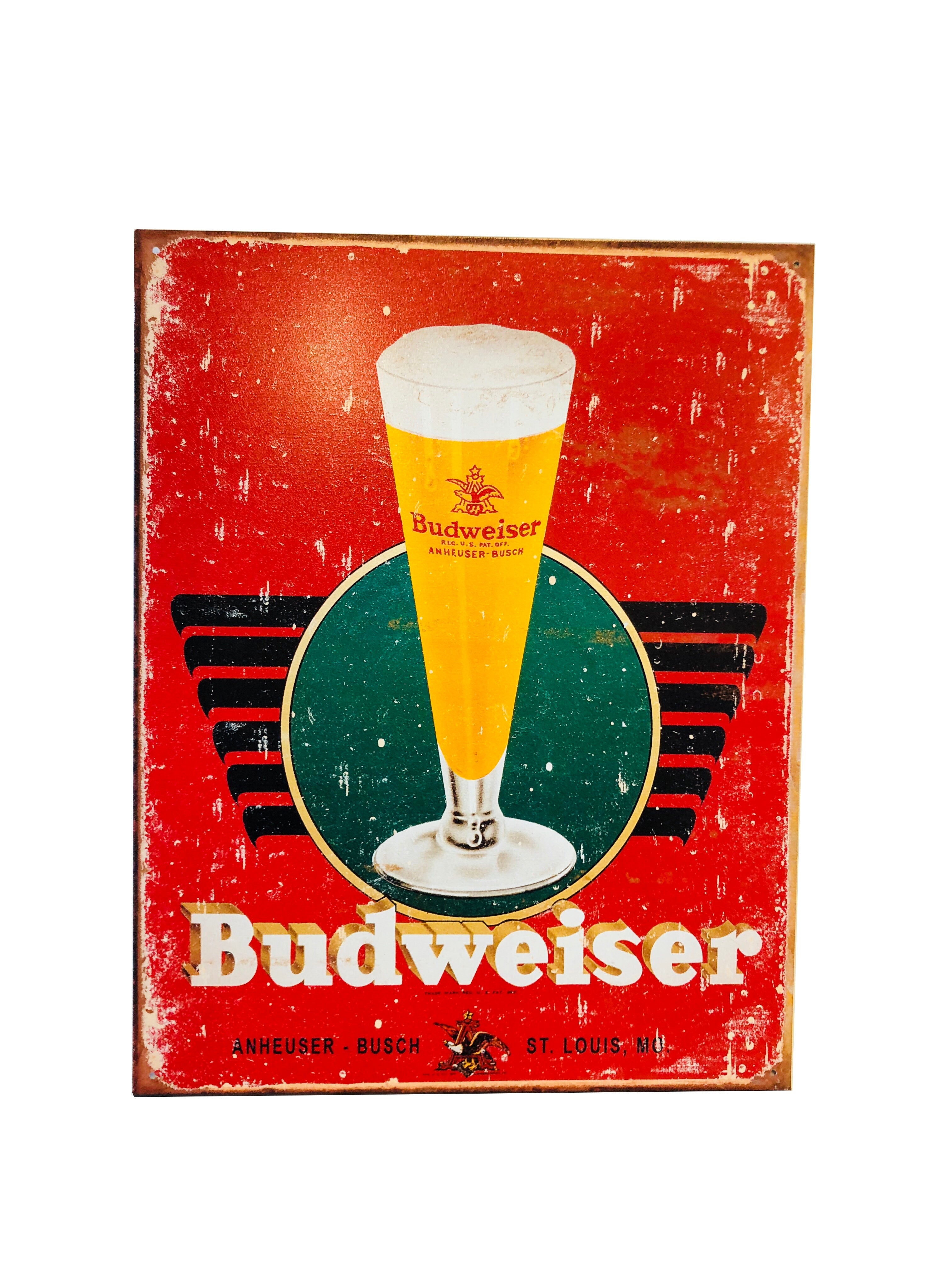 Budweiser Anheuser-Busch Vintage Tin Poster PPPI 