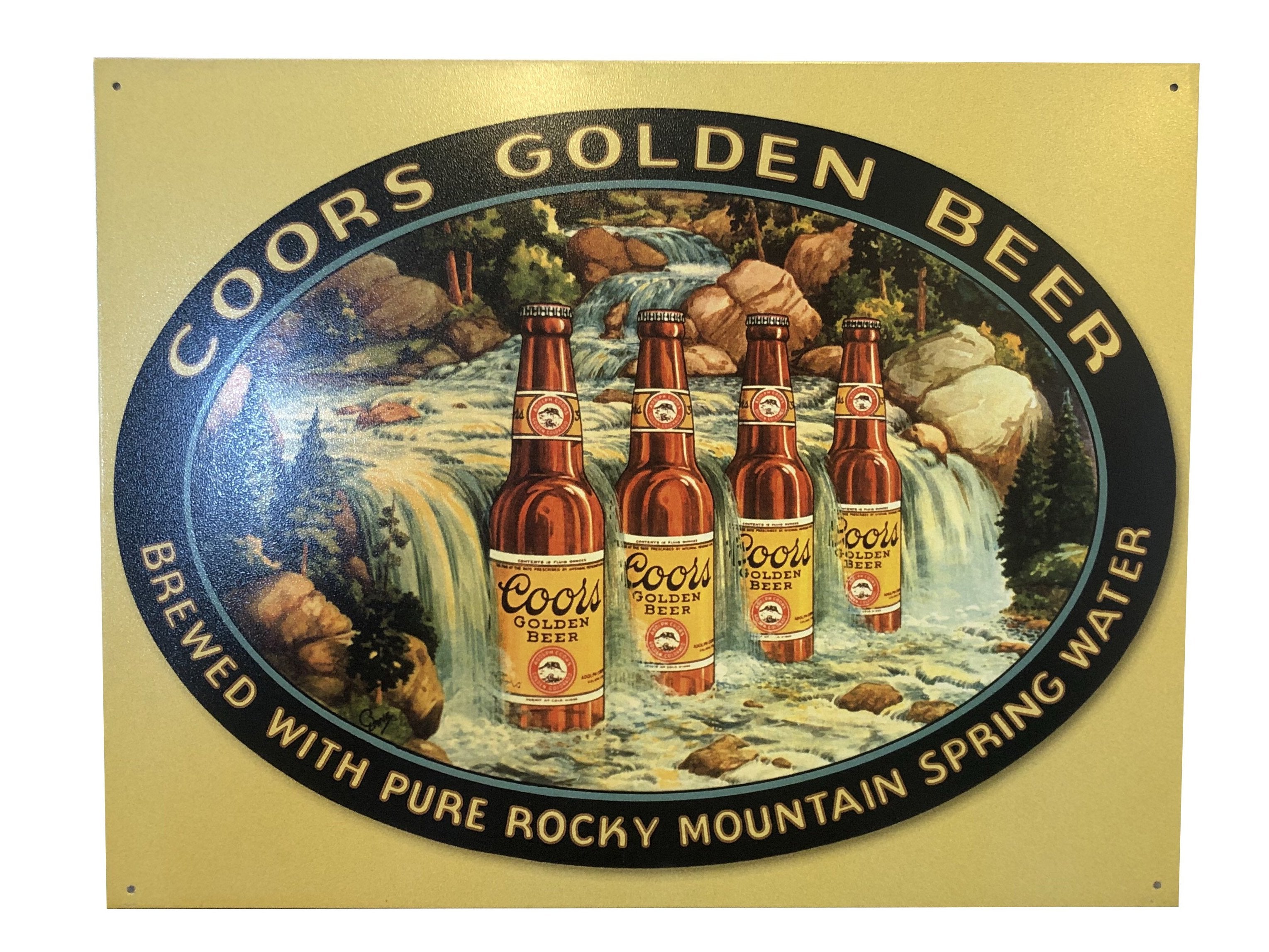 Coors Golden Beer Vintage Tin Poster PPPI 