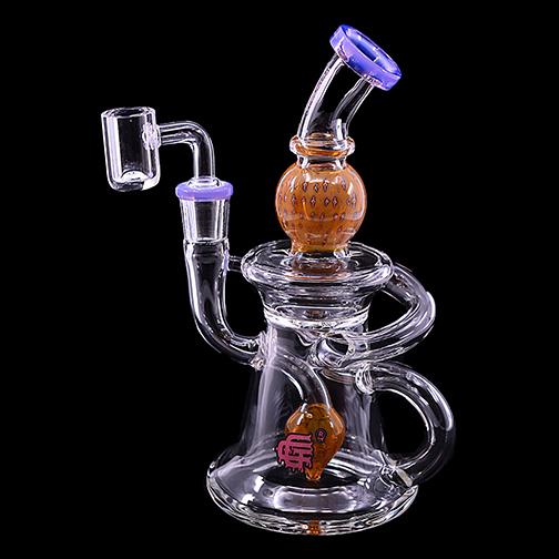 Crystal Glass Special Color Recycler Rig (7") Dab Rig Puff Wholesale 