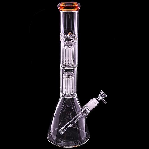 Double Mushroom Perc Water Pipe (18") Water Pipes Puff Wholesale 