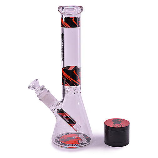 Essential Glass Water Pipe Kit Water Pipe Essential Black/Red 