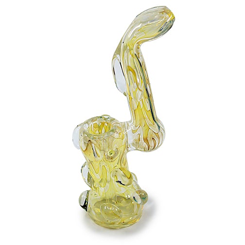 Glass Bubbler - Yellow Smoke Bubbler (6") Bubbler Raj LEAF Enterprise 