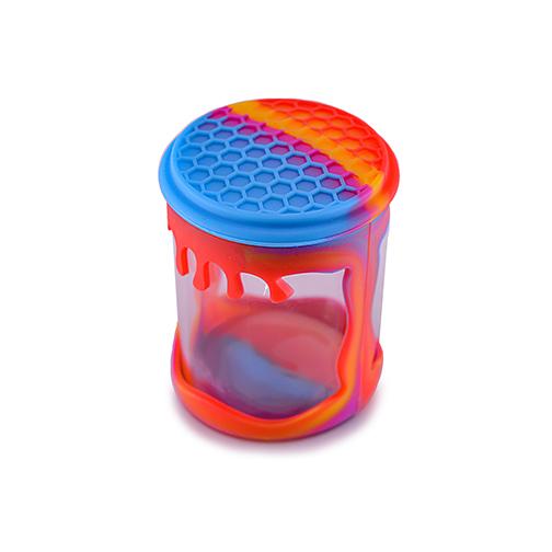 Glass Jar w/ Silicone Sleeve Jars BDD Wholesale 