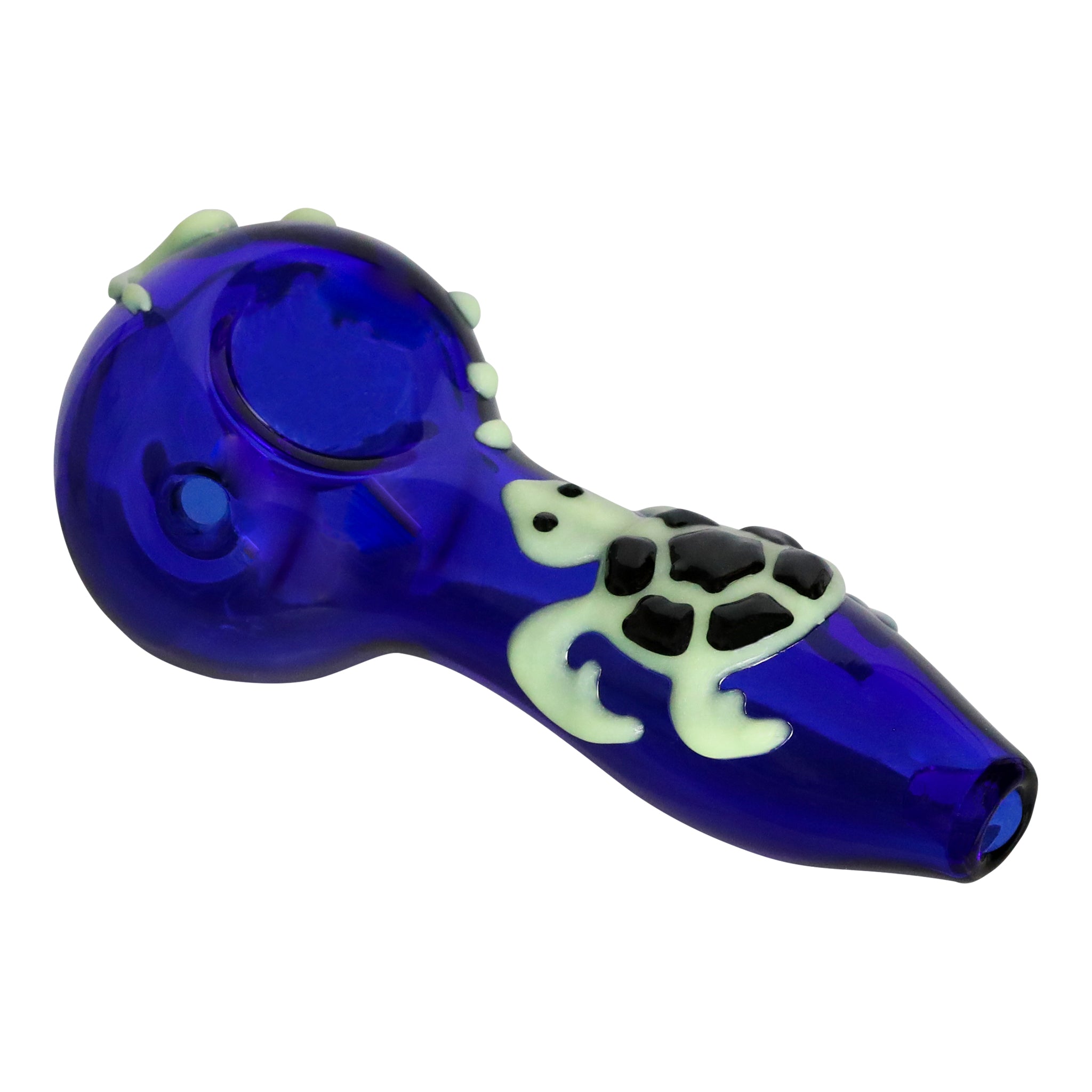 Glow in the Dark Turtle Pipe (4") Pipe HF Glass Blue 
