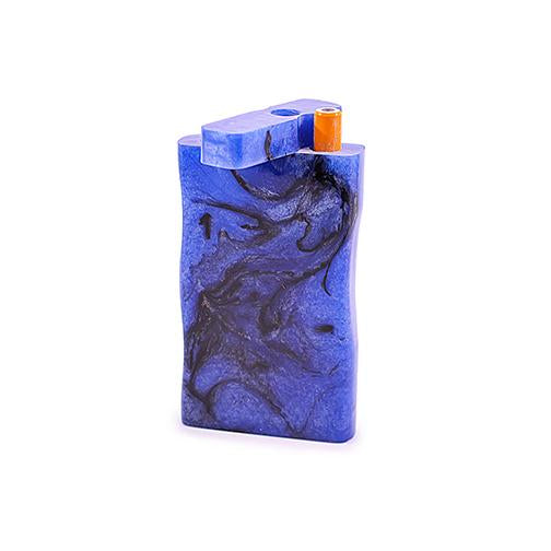 Handmade Acrylic Dugout w/ One Hitter - Blue Marble Dugout India Art Collection 
