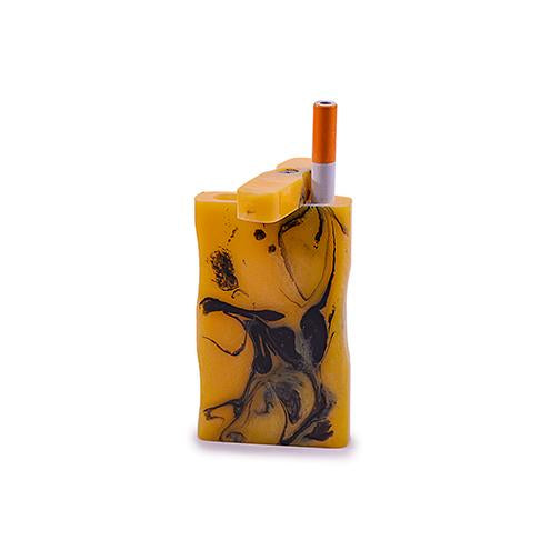 Handmade Acrylic Dugout w/ One Hitter - Yellow Marble Dugout India Art Collection 