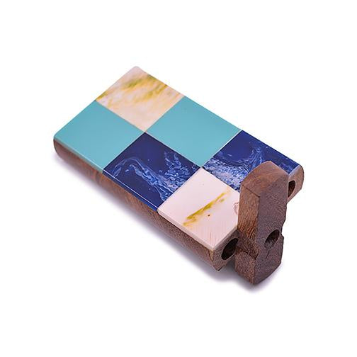 Handmade Wooden Dugout w/ One Hitter - Blue Squared Dugout India Art Collection 