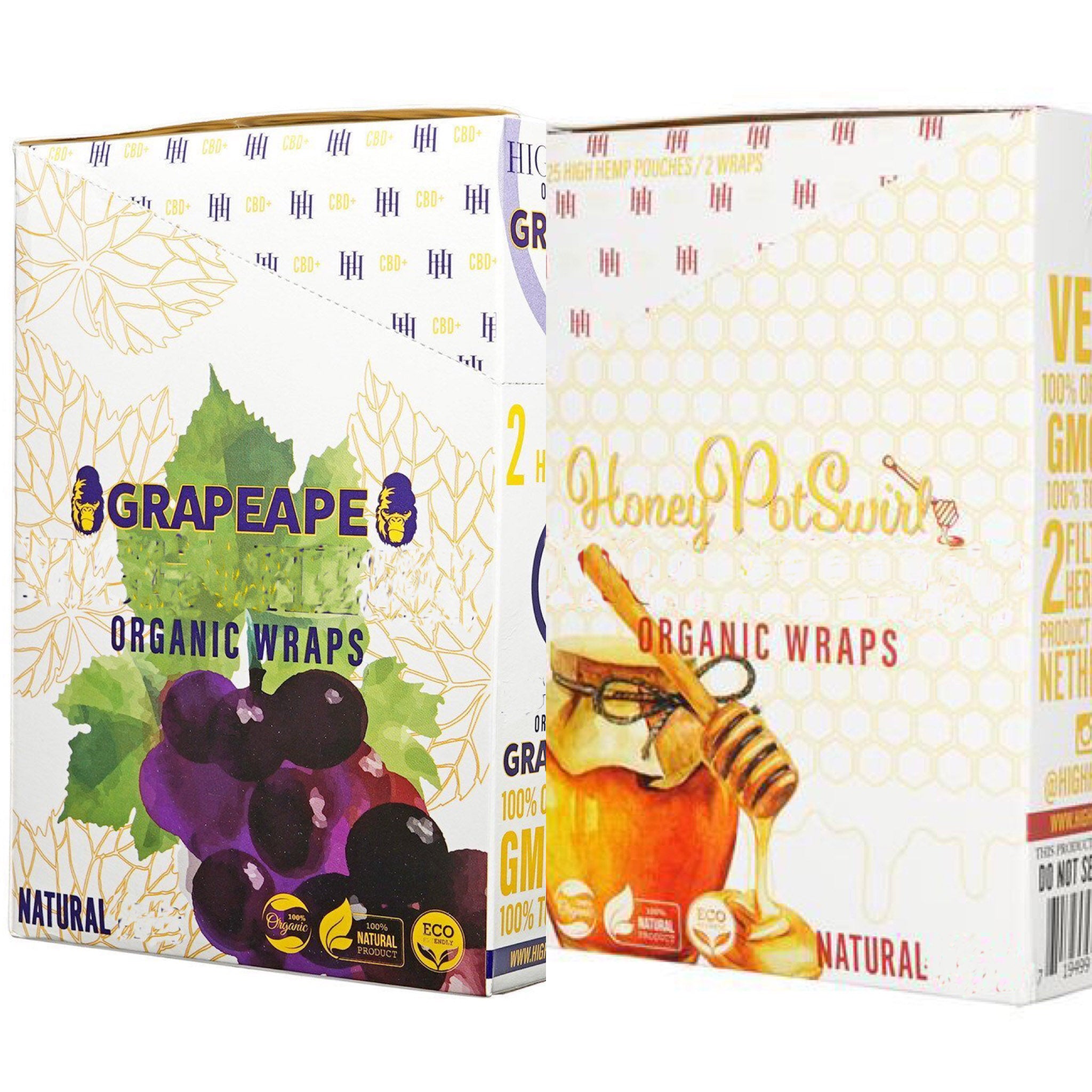 High Hemp Grape + Honey Pot (Full box of each) Blunt Wrap High Hemp 