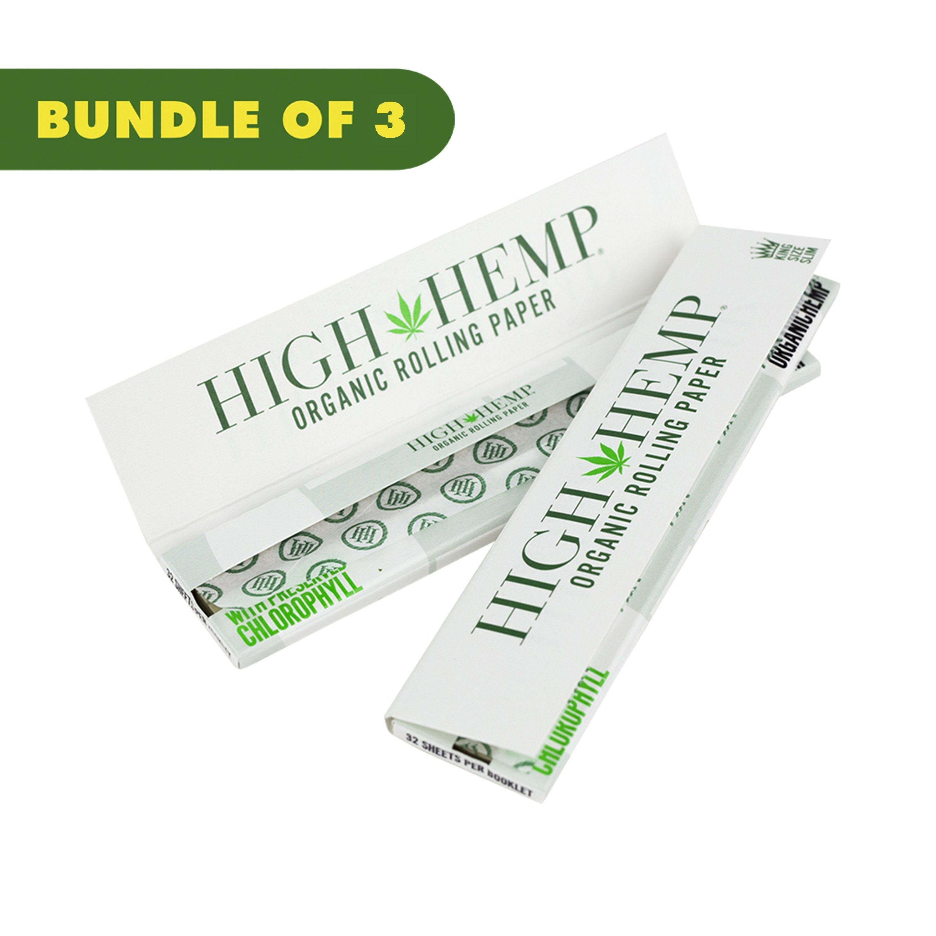 High Hemp Rolling Papers - 3 Pack Rolling Papers Smoke Tokes King Size Slim 
