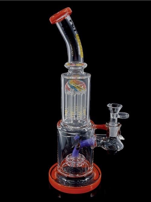 HyBird Colored Perc Water Pipe (12") Water Pipes Puff Wholesale 