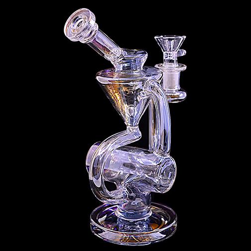 Iridescent Recycler Water Pipe (10") Water Pipes Puff Wholesale 