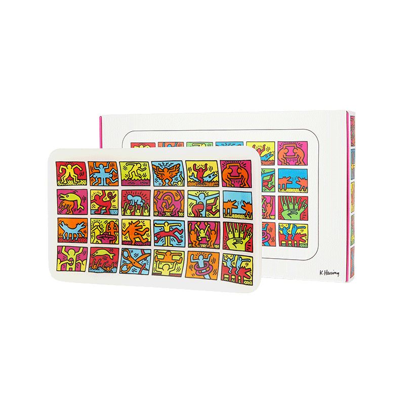 K. Haring Glass Tray Rolling Tray K.Haring Multi Color 