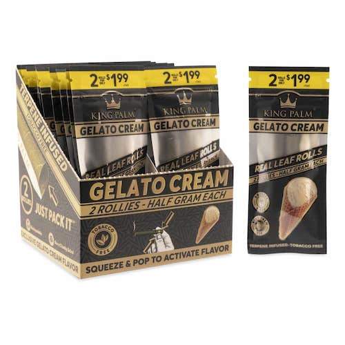 King Palm Gelato Cream Wraps - 2 Rollie Rolls (20ct) Wraps King Palm 