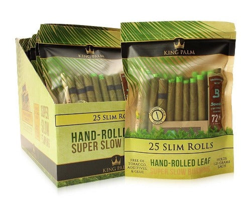 King Palm Super Slow Burning Wraps - 25 Slim Rolls Wraps BDD Wholesale 