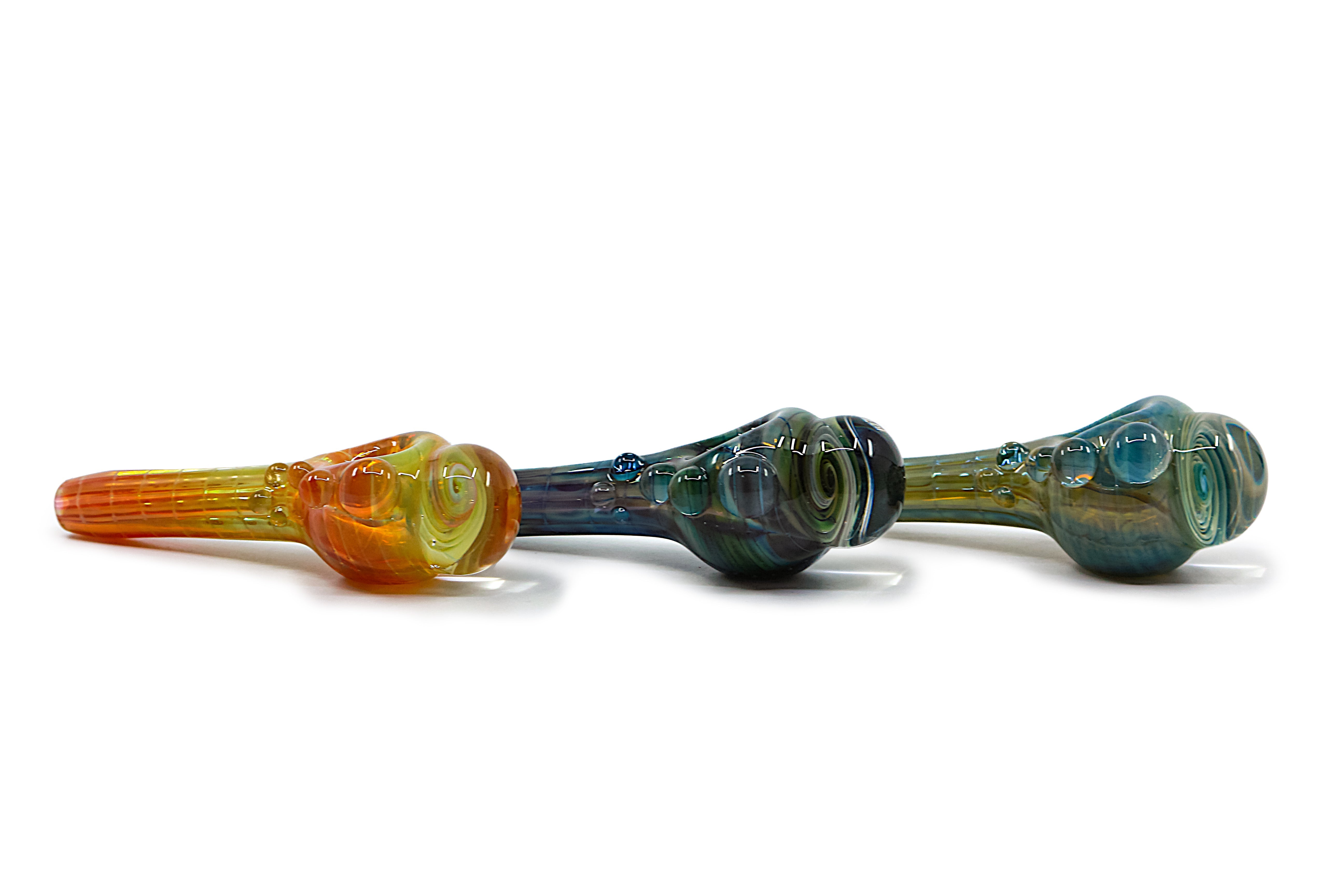 Lizard Skin Glass Pipe w/ Marble - Made in U.S.A. PPPI 
