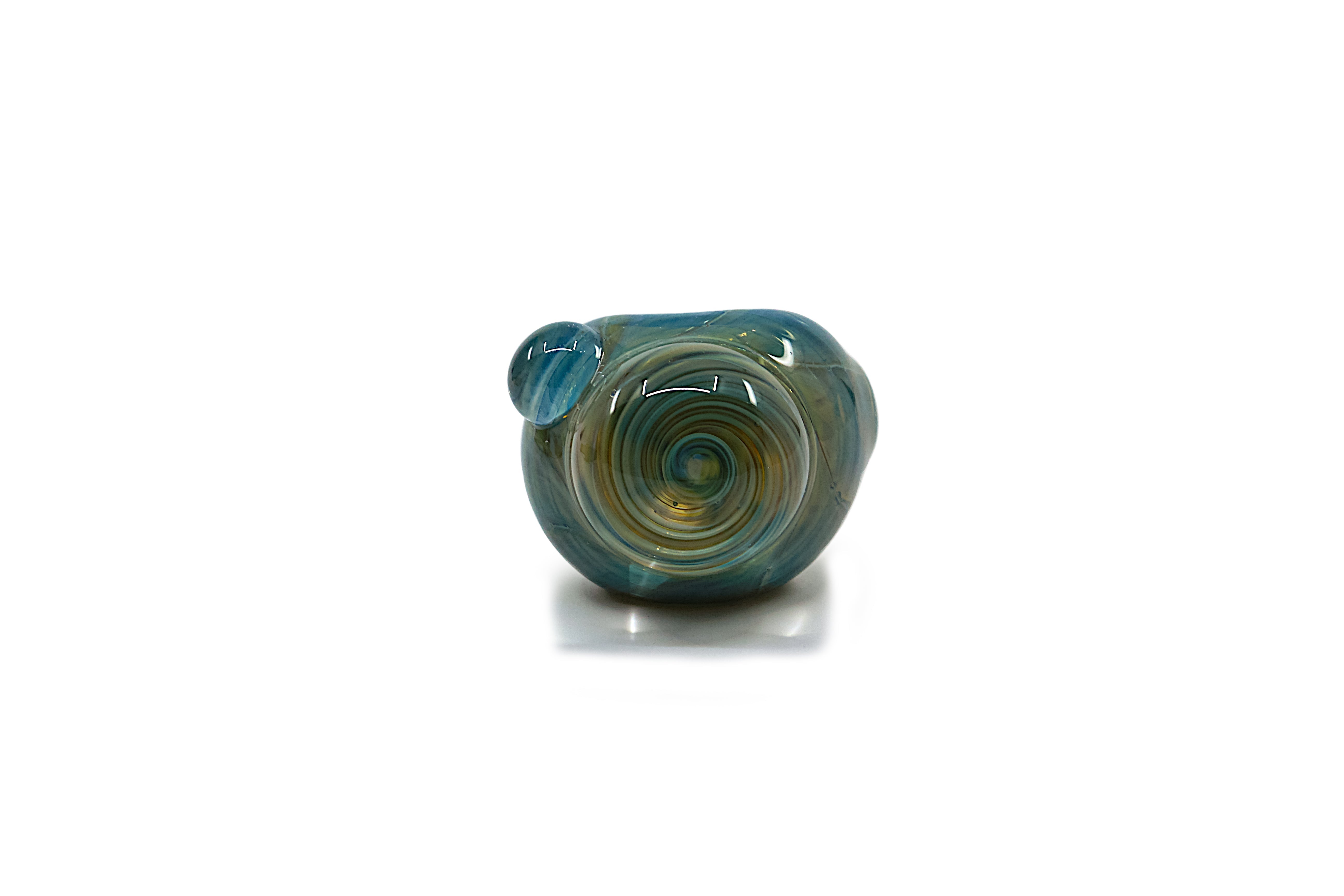 Lizard Skin Glass Pipe w/ Marble - Made in U.S.A. PPPI Light Blue 