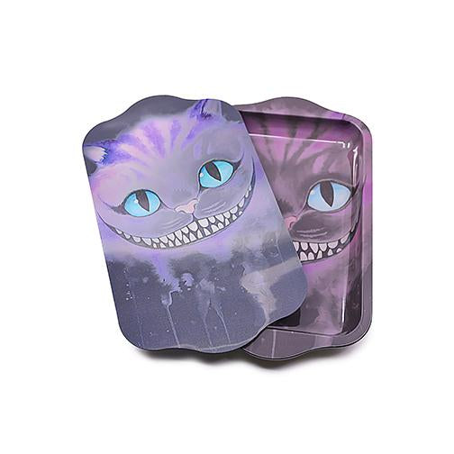 Metal Rolling Tray w/ Holographic Magnetic Lid - Kitty Kat Rolling Tray BDD Wholesale 