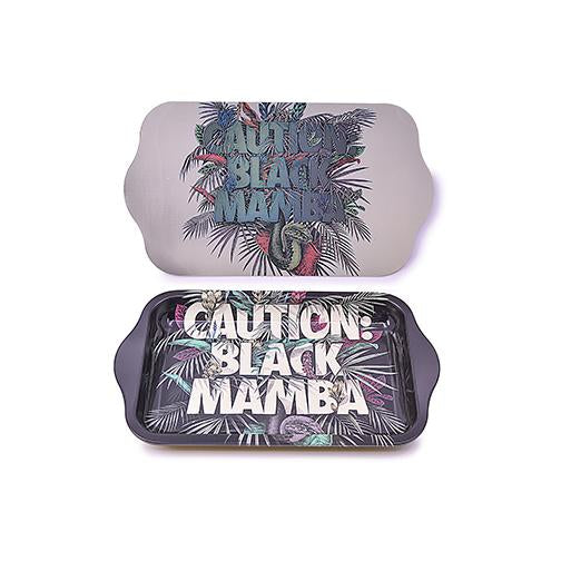 Metal Rolling Tray w/ Holographic Magnetic Lid - Mamba Rolling Tray BDD Wholesale 