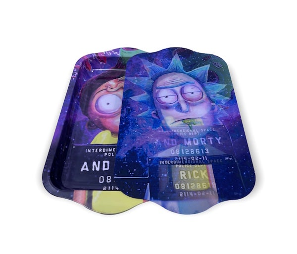 Metal Rolling Tray w/ Holographic Magnetic Lid - Mug Shot Rolling Tray Puff Wholesale 