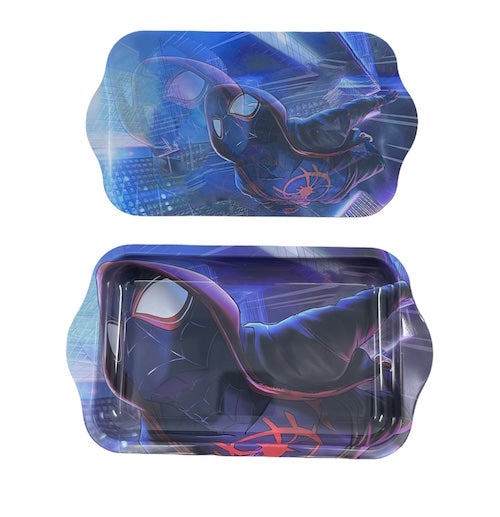 Metal Rolling Tray w/ Holographic Magnetic Lid - Spider Ninja Rolling Tray Puff Wholesale 