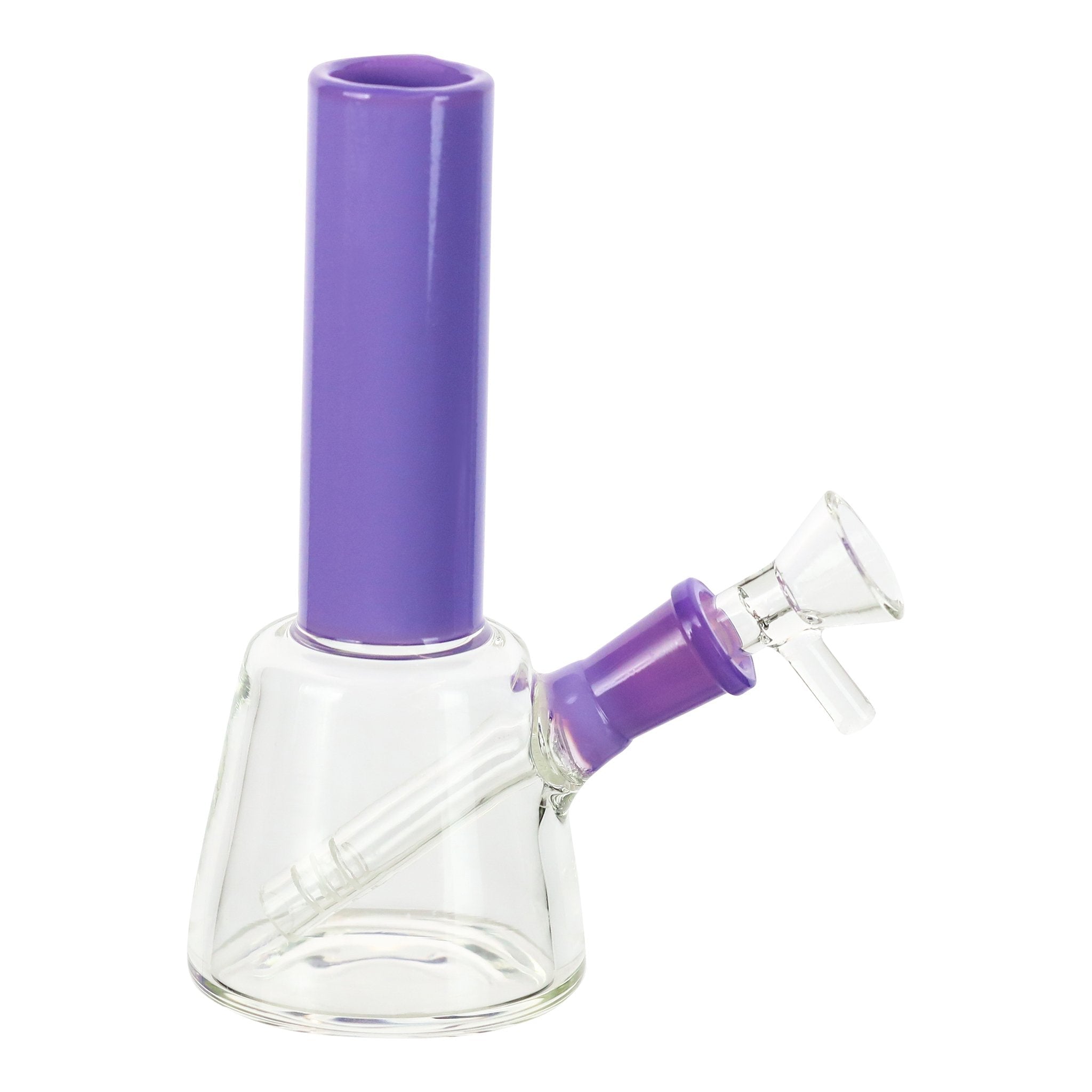 Mini Colored Tube Beaker Bong (7") Bong Royal Glass Purple 