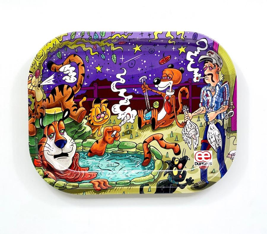 Original Art - Dunkees 'King of High Tigers' Tray Rolling Tray Dunkees 