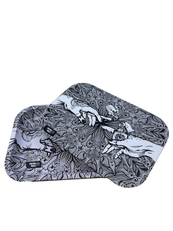 Puff Puff Pass It - Metal Tray w/ Magnetic Lid (5 colors) Rolling Tray Puff Puff Pass It Gray 