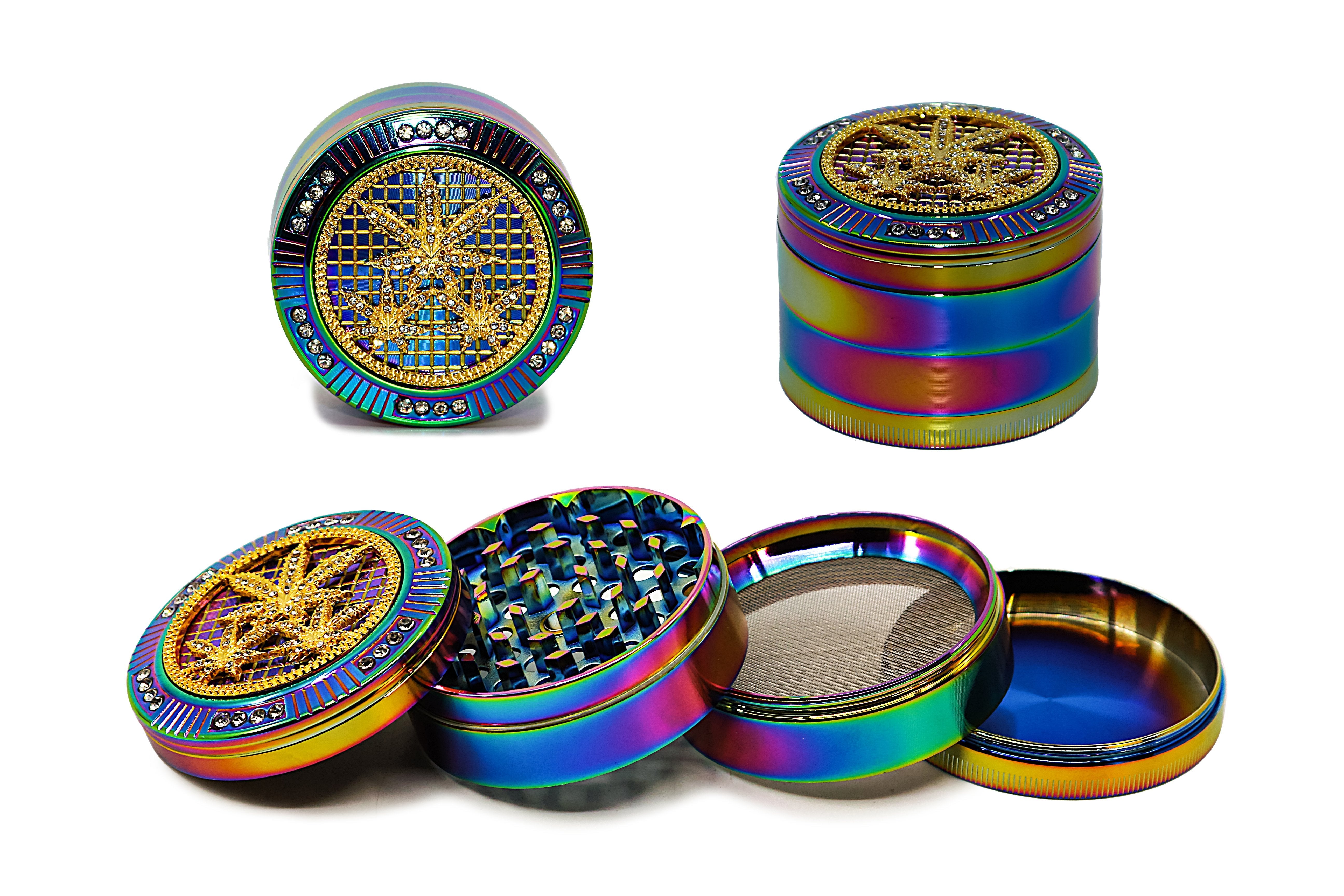 Rainbow Bling Grinder - (2.5")(63mm) 4 piece PPPI 
