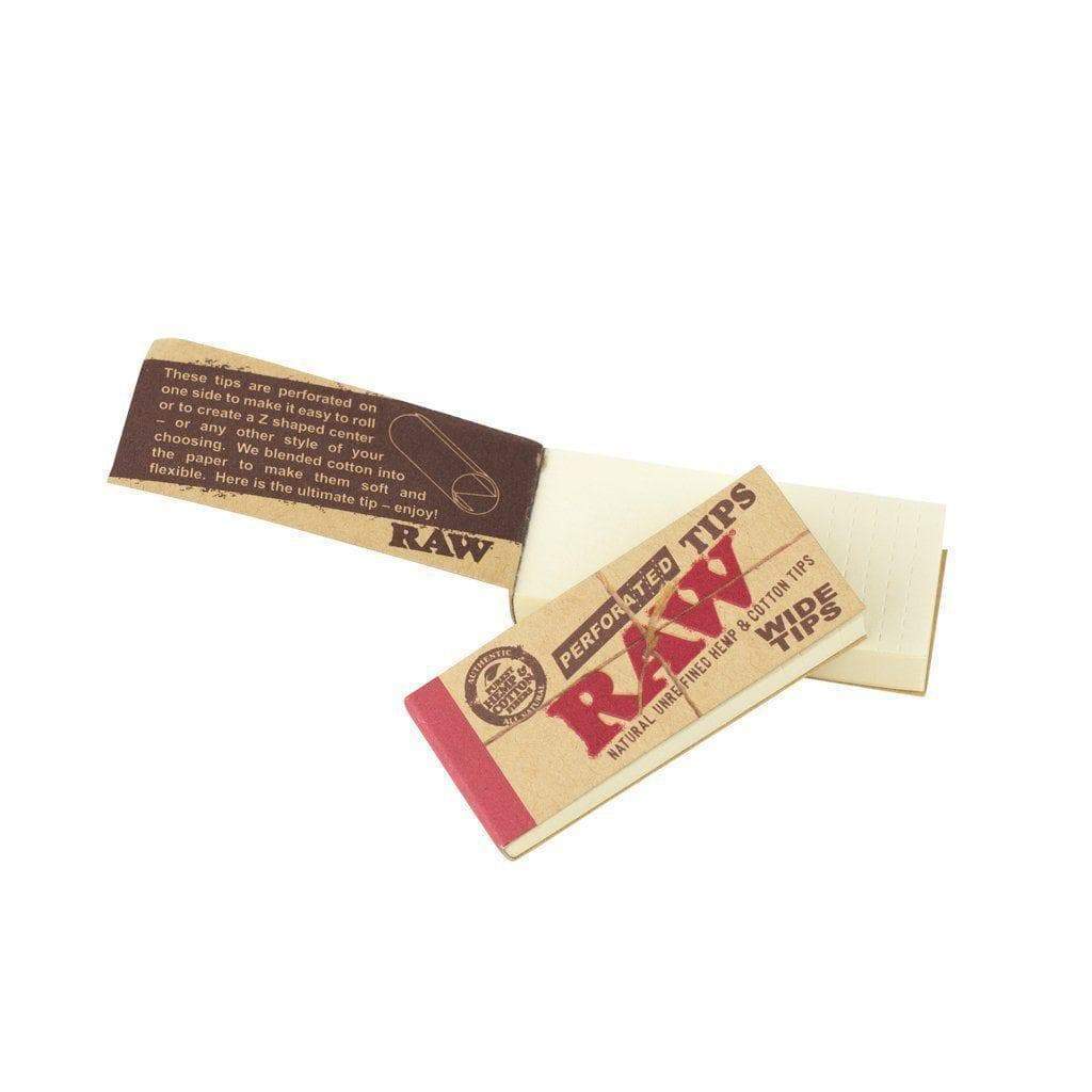 RAW Wide Tip Booklet Rolling Papers Smoke Tokes 