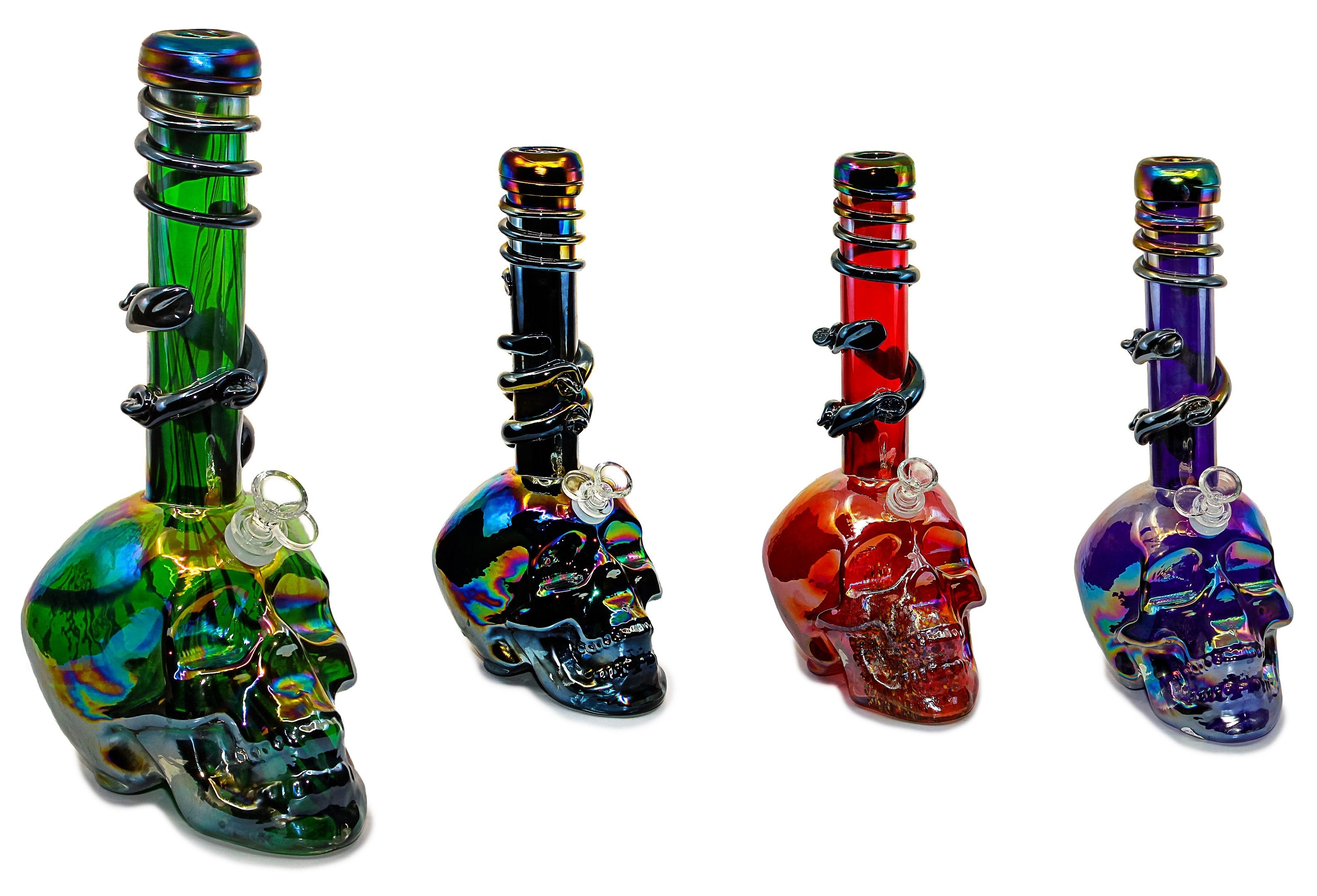 Soft-Glass Water Pipe - Skull (14") Water Pipes PPPI 