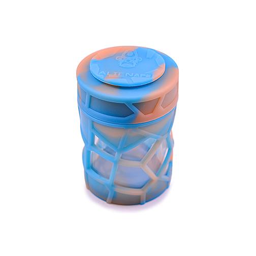 Space King Stackable Glass Silicone Jar Jars Alien Ape Small Blue/Orange 